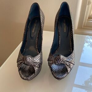 Sergio Rossi platform snakeskin heels Size 37